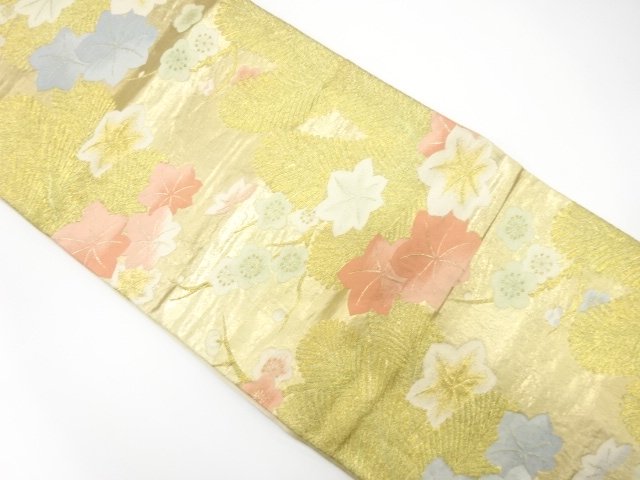 JAPANESE KIMONO / ANTIQUE FUKURO OBI / SILK / WOVEN UME